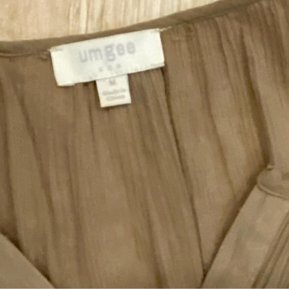 Umgee Dress Flowy Stylish Sheer Brown Size Medium - Picture 2 of 6